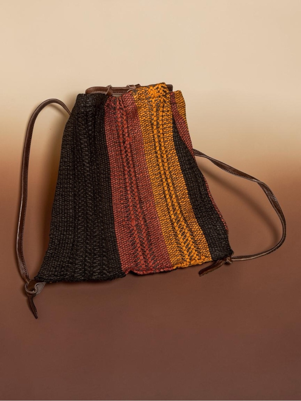 MARIA LA ROSA  Rare Bag Woven 15" Backpack Crossbody Drawstring Bag